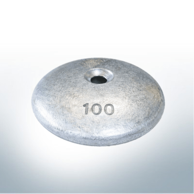 Scheibenanoden Ø 100mm | Durchgangsloch (AlZn5In) | Baugleich zu Plastimo ZC 100 (ZC100) | 9801AL