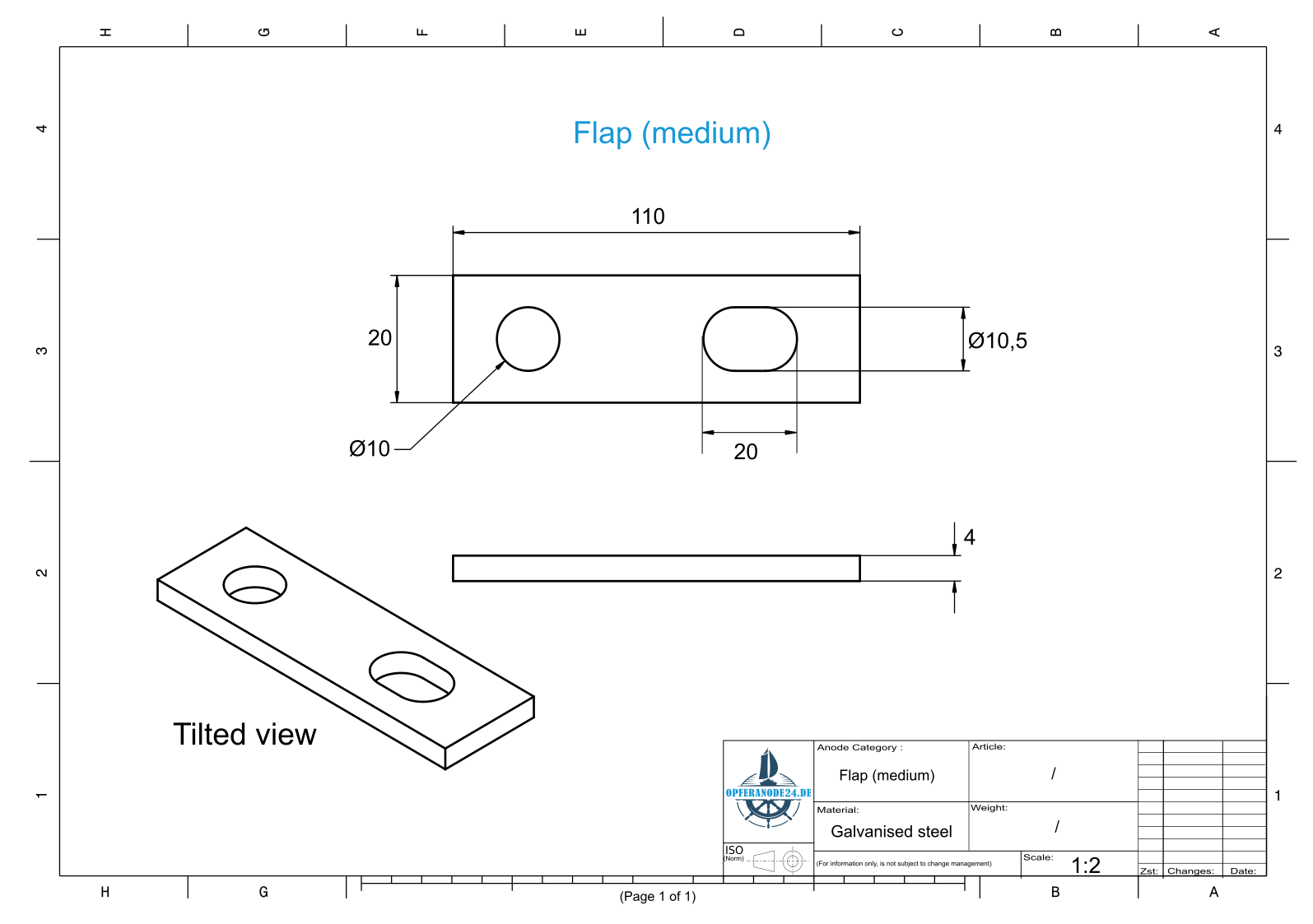 Block- und Rumpfanoden Oval L220/Lo250 (Zink) | 9306 – Bild 3