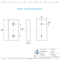 Block- and Ribbon-Anodes Block L180/140 (AlZn5In) | 9317AL