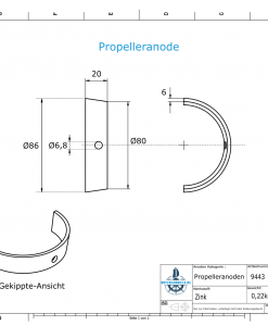 Propeller Anode suitable for Varifold VF 70 (Zinc) | 9443