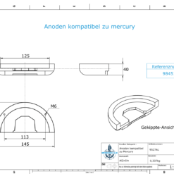 Anodes compatible to Mercury | Anode-Plate Cobra 984513 (AlZn5In) | 9527AL
