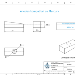 Anodi compatibili con Mercury | Anodo dell'albero 826134 (AlZn5In) | 9700AL