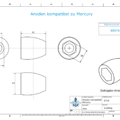 Anodes compatible to Mercury | Propeller-Anode 865182 (Zinc) | 9719