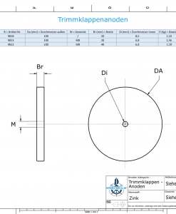Trim-Tab-Anodes with M8 100x20 Ø100 mm (Zinc) | 9813