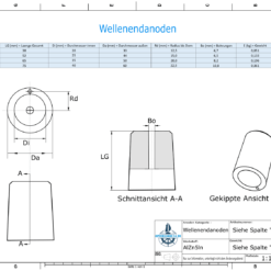 Shaftend-Anodes with carrier punch 20 mm (AlZn5In) | 9635AL