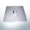 Block- and Ribbon-Anodes Footbridge plate 200x200x20 with M10 (AlZn5In) | 9332AL