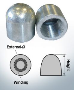 Nut-Caps M30x1,5 Ø45/H40 (AlZn5In) | 9403AL