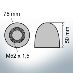 Nut-Caps M52x1,5 Ø75/H50 (AlZn5In) | 9405AL