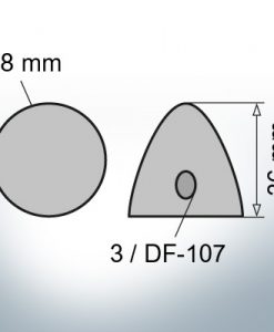 Three-Hole-Caps | suitable for DF-107 Ø78/H36 (AlZn5In) | 9409AL