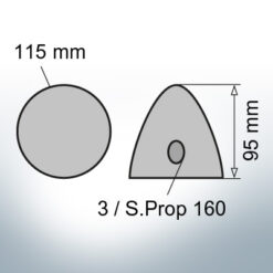 Three-Hole-Caps | Prowell Sailprop 160 Ø115/H95 (AlZn5In) | 9411AL