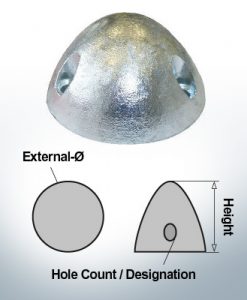 Three-Hole-Caps | suitable for DF-80 Ø67/H37 (Zinc) | 9414