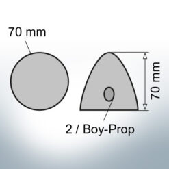 Two-Hole-Caps | Boy-Prop Ø70/H70 (Zinc) | 9424