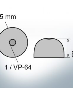 One-Hole-Caps | suitable for VP-64 Ø55/H22 (AlZn5In) | 9451AL