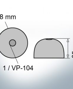 One-Hole-Caps | suitable for VP-104 Ø88/H35 (AlZn5In) | 9453AL