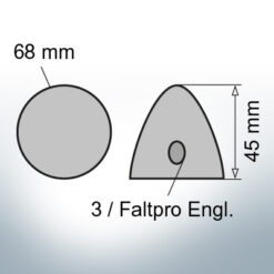 Three-Hole-Caps | suitable for Foldprop Engl. Ø68/H45 (Zinc) | 9454