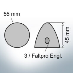 Three-Hole-Caps | suitable for Foldprop Engl. Ø55/H45 (Zinc) | 9457
