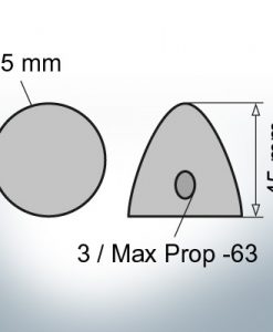 Three-Hole-Caps | Max Prop -63 Ø65/H45 (Zinc) | 9600