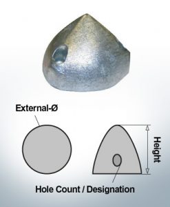 Three-Hole-Caps | Max Prop -63 Ø65/H45 (Zinc) | 9600