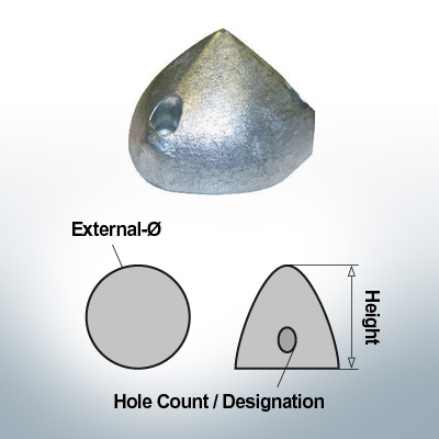 Three-Hole-Caps | Max Prop -63 Ø65/H45 (AlZn5In) | 9600AL