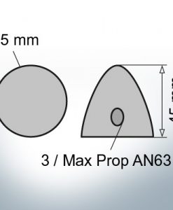 Three-Hole-Caps | Max Prop AN63 Ø65/H45 (AlZn5In) | 9606AL