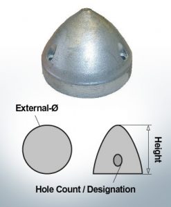Three-Hole-Caps | Max Prop AN83 Ø80/H60 (Zinc) | 9608