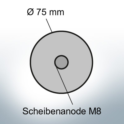 Disk-Anodes Ø 75mm | M8 (AlZn5In) | 9805AL