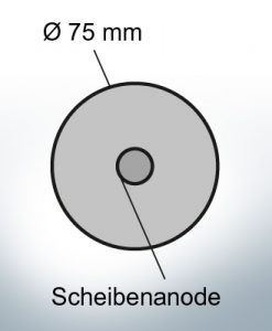 Disk-Anodes Ø 75mm | hole (AlZn5In) | 9806AL
