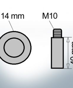 Bolt-Anodes M10 Ø14/L40 (AlZn5In) | 9101AL