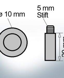 Bolt-Anodes 5 mm Stift Ø10/L20 (Zinc) | 9144