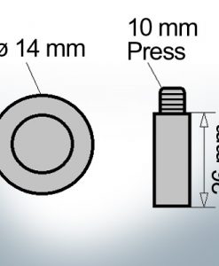 Bolt-Anodes 10 mm Press Ø14/L26 (AlZn5In) | 9155AL