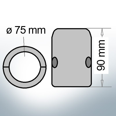 Shaft-Anode with metric inner diameter 75 mm (AlZn5In) | 9012AL