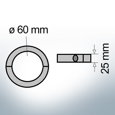 Shaft-Anode-Rings with metric inner diameter 60 mm (Zinc) | 9039