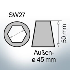 Shaftend-Anodes with hexagon socket SW27 (AlZn5In) | 9462AL