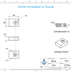 Anoden kompatibel zu Suzuki | 40-115 PS | Ref: 55320-95310 | Zink | 9471 – Bild 2