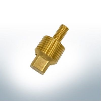 Anode & Messingmuffe kompatibel zu Volvo Penta | 838929 & 800475 | (AlZn5In) | 9225AL_M – Bild 3