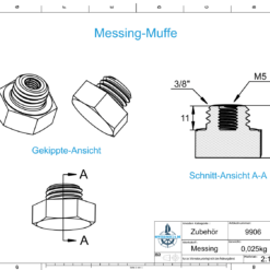 Stiftanoden & Messingmuffe kompatibel BUKH-Motoren DV10 - DV48 | M5 Ø12/L35 (AlZn5In) | 9125AL_M – Bild 4
