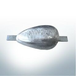 Block- und Rumpfanoden Oval 150x80x40 | zum anschweißen | (AlZn5In) | 9353AL_AL