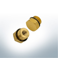 Messing Muffe für Stiftanode | außen 3/4" UNF x innen 3/8" UNC | 9909