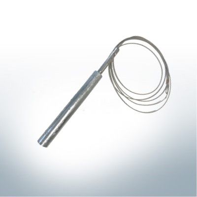 Steg/Anker/Hänge-Anode |180 x 22 | mit Seil & Gewindeterminal - V4A x 3m | AlZn5IN | 9940AL